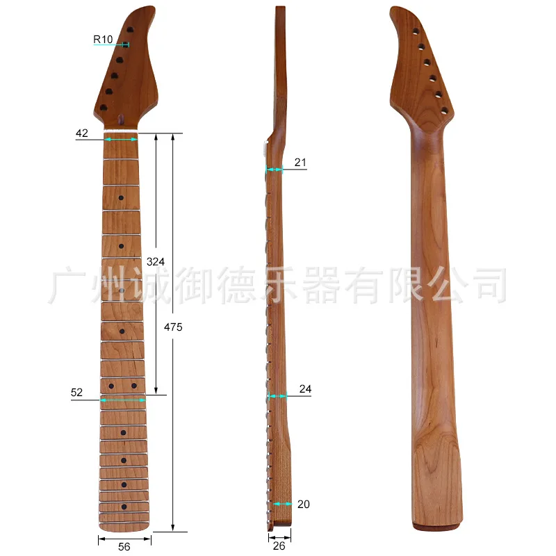 22 Grade Roasted Maple Handle Shu'er Neck Electric Guitar Accessories Cowbone Top Pillow Roasted Maple Matte Neck Accessories Mo