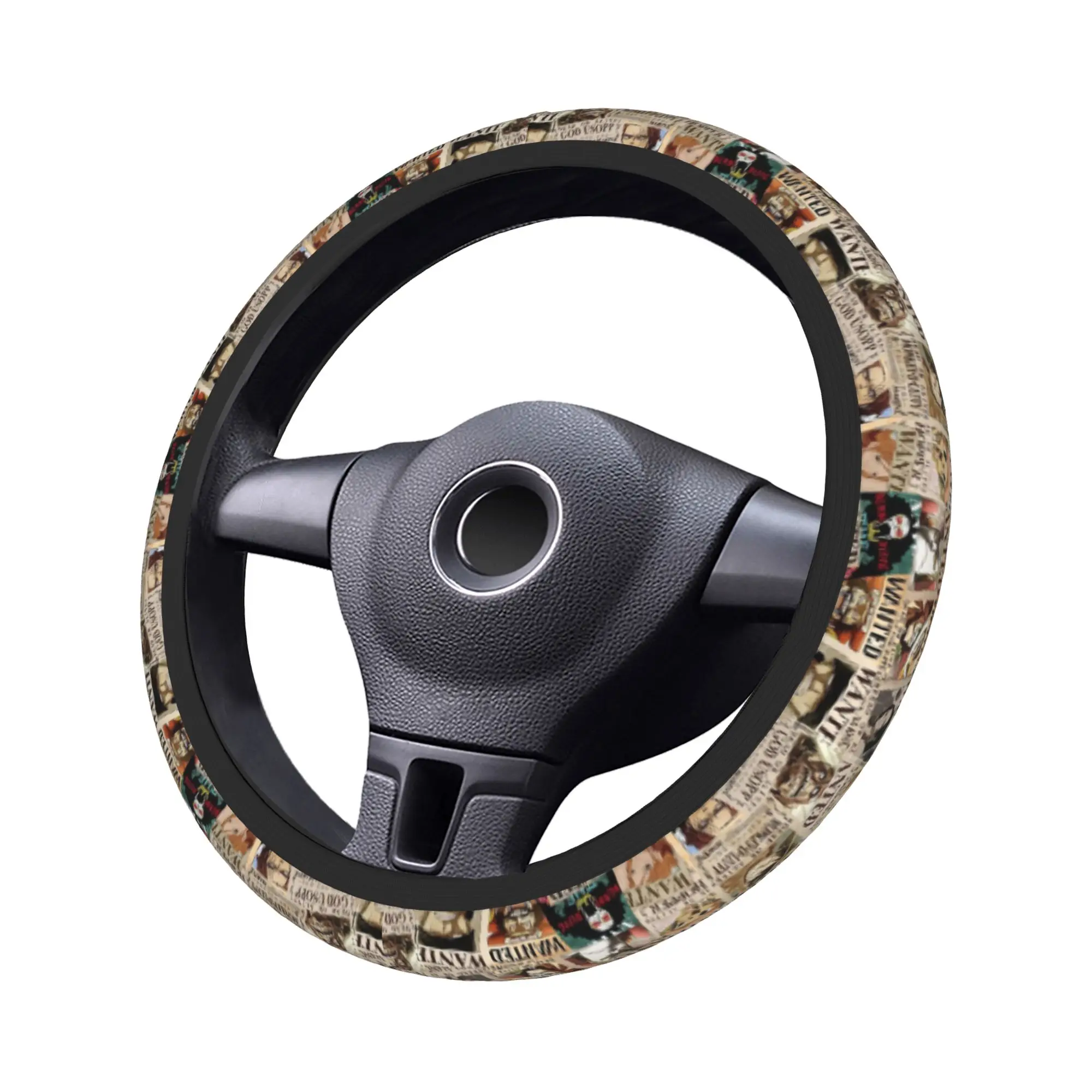 Japanese Anime Car Steering Wheel Cover One Piece Pieces Japan Manga Auto Steering Wheel Protector Car-styling Car Accessories - view 3