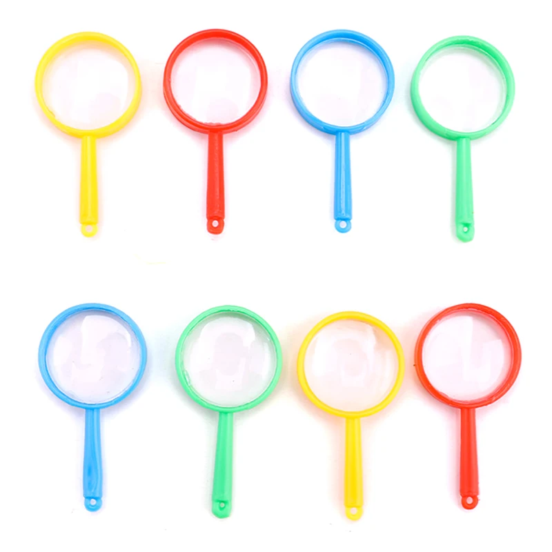 12PCS/Pack Mini Magnifying Glasses Multiple Color Portable Magnifier Creative Handheld Desktop Reading Tools School Supplies ZYF