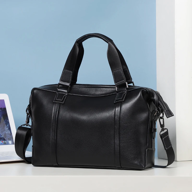 Men\'s Genuine Leather Bag Briefcase Office Bags For Men Leather Laptop Bag Shoulder Bags Fashion Male Luxury Handbag Travel Bag