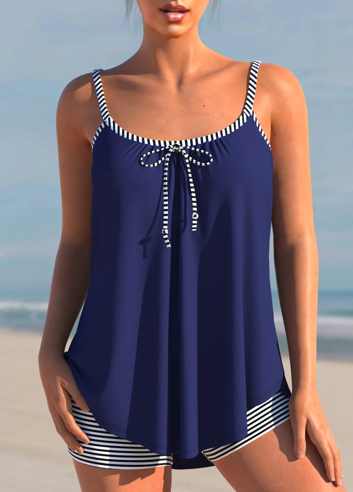 2023 Sommer regelmäßige Tankini neues Design gedruckt Damen Bade bekleidung zweiteilige Bade bekleidung Bikini-Set Strand kleidung Bade bekleidung Bade bekleidung Set