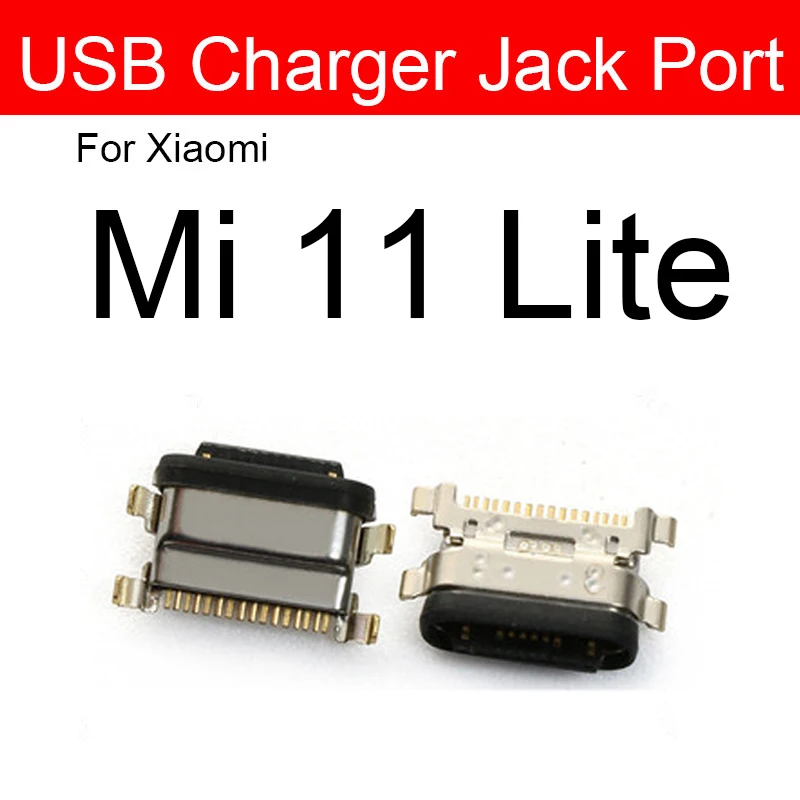 

2pcs USB Charger Jack For Xiaomi Mi 11 Pro Lite Ultra Power Sync Date Charging Port Socket USB Connector Slot Replacement Parts