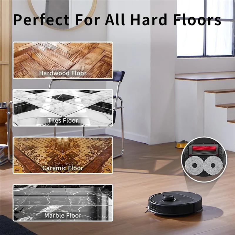 

LICE-Microfiber Mop Cloth Pad For Roborock Q Revo/Qrevo Maxv/Qrevo S/Qrevo Pro Robot Vacuum, Washable Mopping Cloth Parts