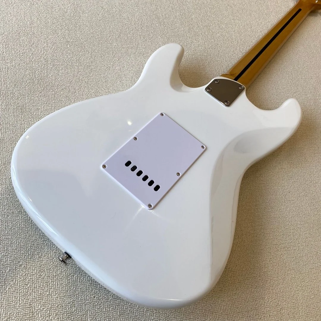 39 Inch White Electric Guitar Five-Star Fingerboard Inlays Maple Neck 6 String Fixed Bridge Self Study Practice Instrument