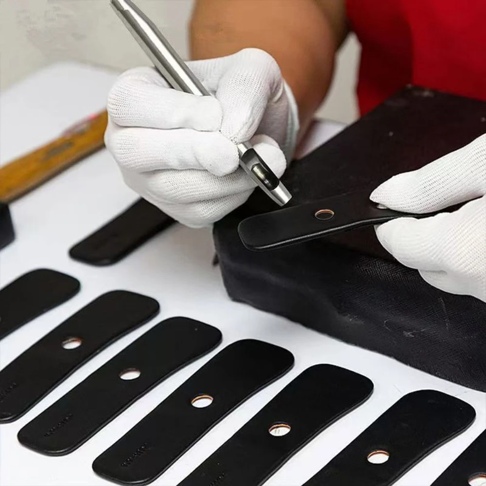 6 قطعة/المجموعة الجلود ثقب لكمة القاطع الجوف جولة ثقب لكمة الجلود صياغة اليد أداة ملاكمة عدة الخياطة الحفر الناخس عدة