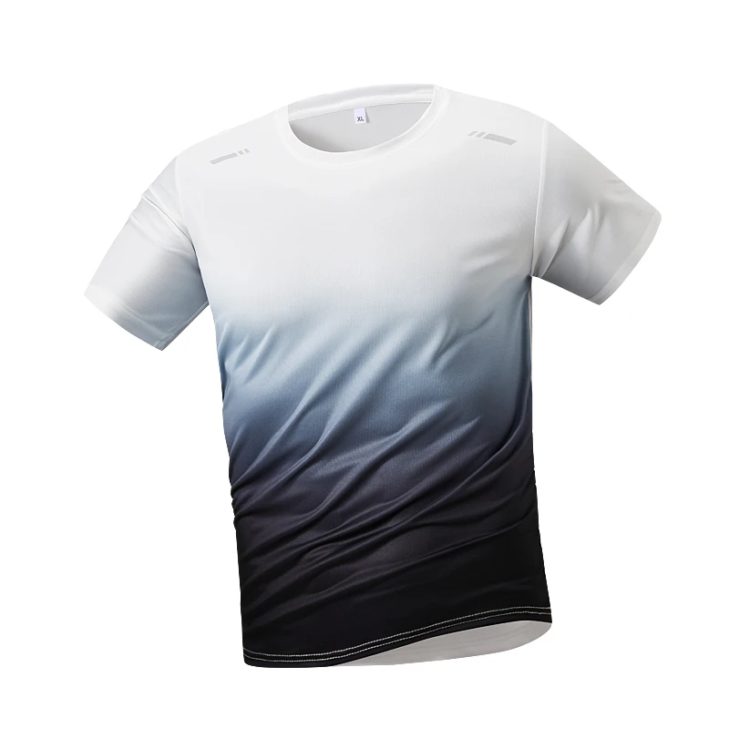 

Мужская футболка для скейтбординга на открытом воздухе, впитывающая пот, быстросохнущая, из ледяного шелка, с короткими рукавами, летняя модная футболка с круглым вырезом и принтом тай-дай