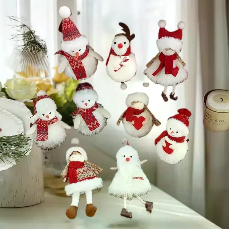 Christmas Plush Snowman Pendant Christmas Tree Hanging Lovely Beautiful Pendant Scene Decorate Christmas Tree Hanging Ornaments