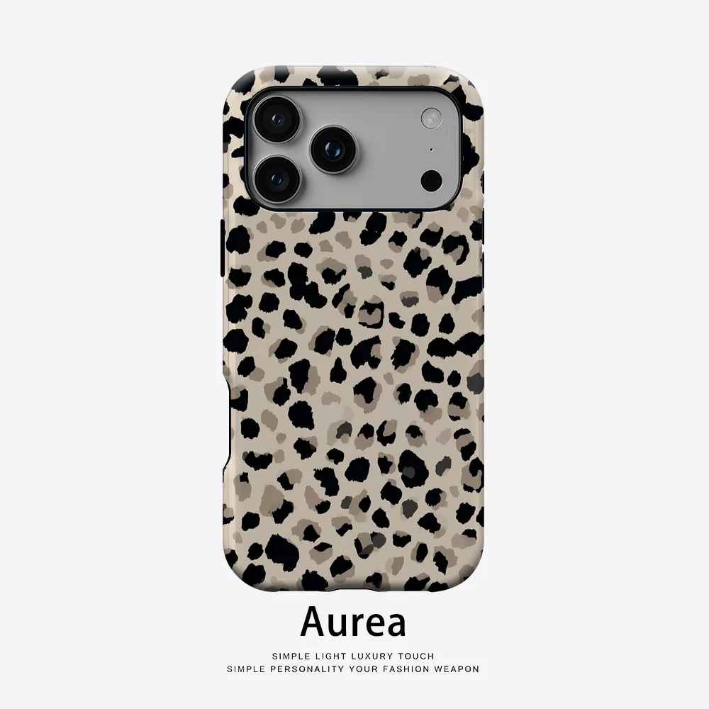 Weiche Handyhülle mit Leopardenmuster für magnetische Handyhülle für iPhone 17 16 15 14 13 Pro Max Plus, einzelne doppelschichtige robuste Hülle