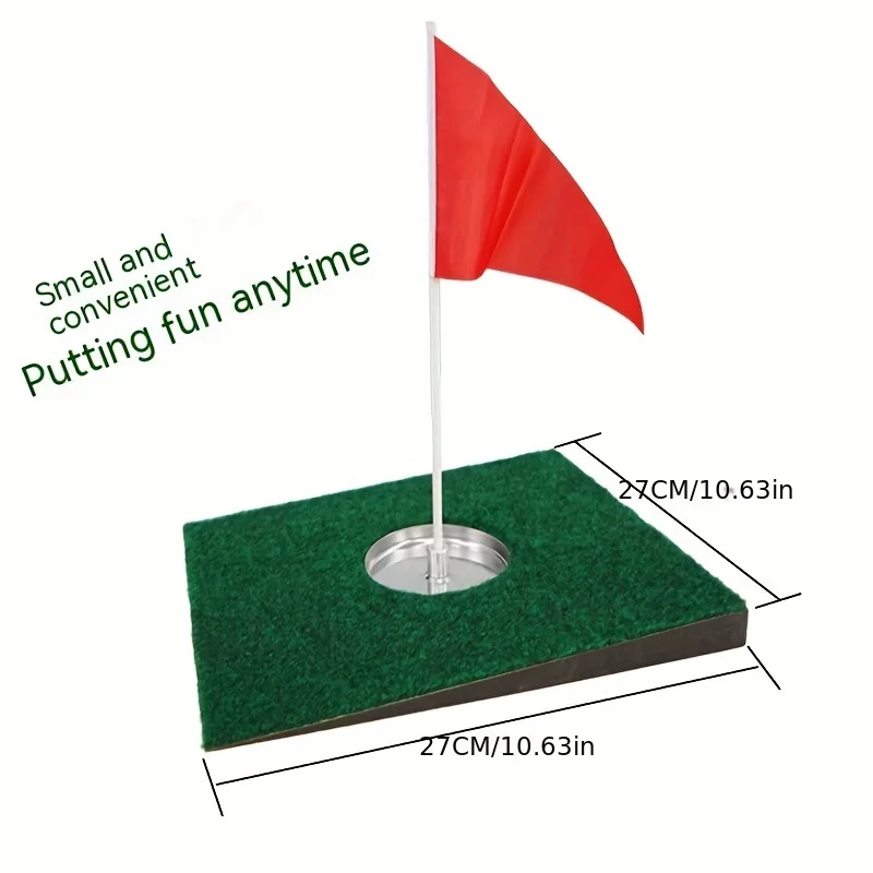 Golf Putter Pad Simulation Green Mini Putter Plate Portable Putter Slope Practitioner Hole Cup Package