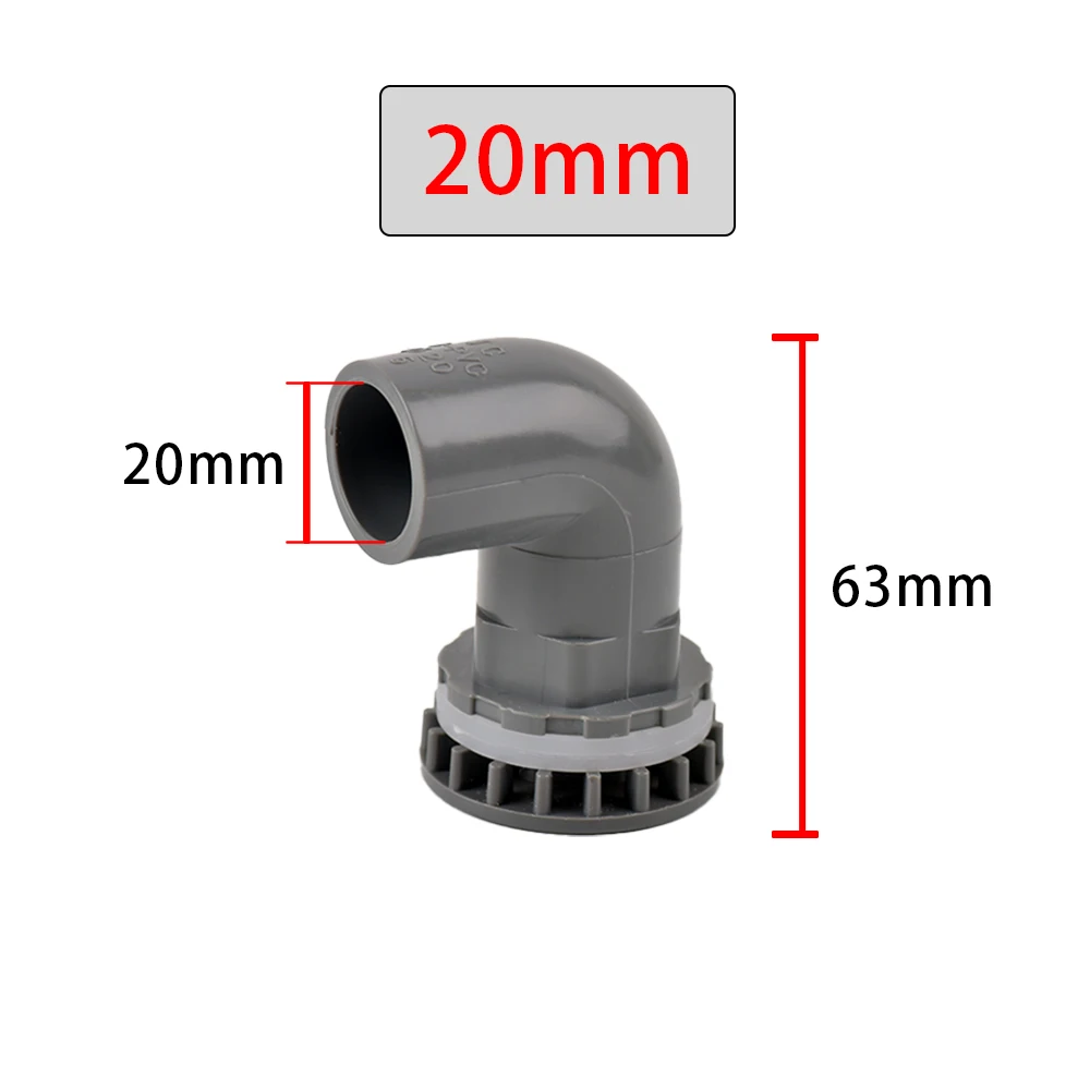 20 ~ 25mm rura PVC 90 ° kolanko bezpośrednie złącza zagęścić akwarium przelewowe złącza nawadnianie ogrodu wlot wylot spustowy