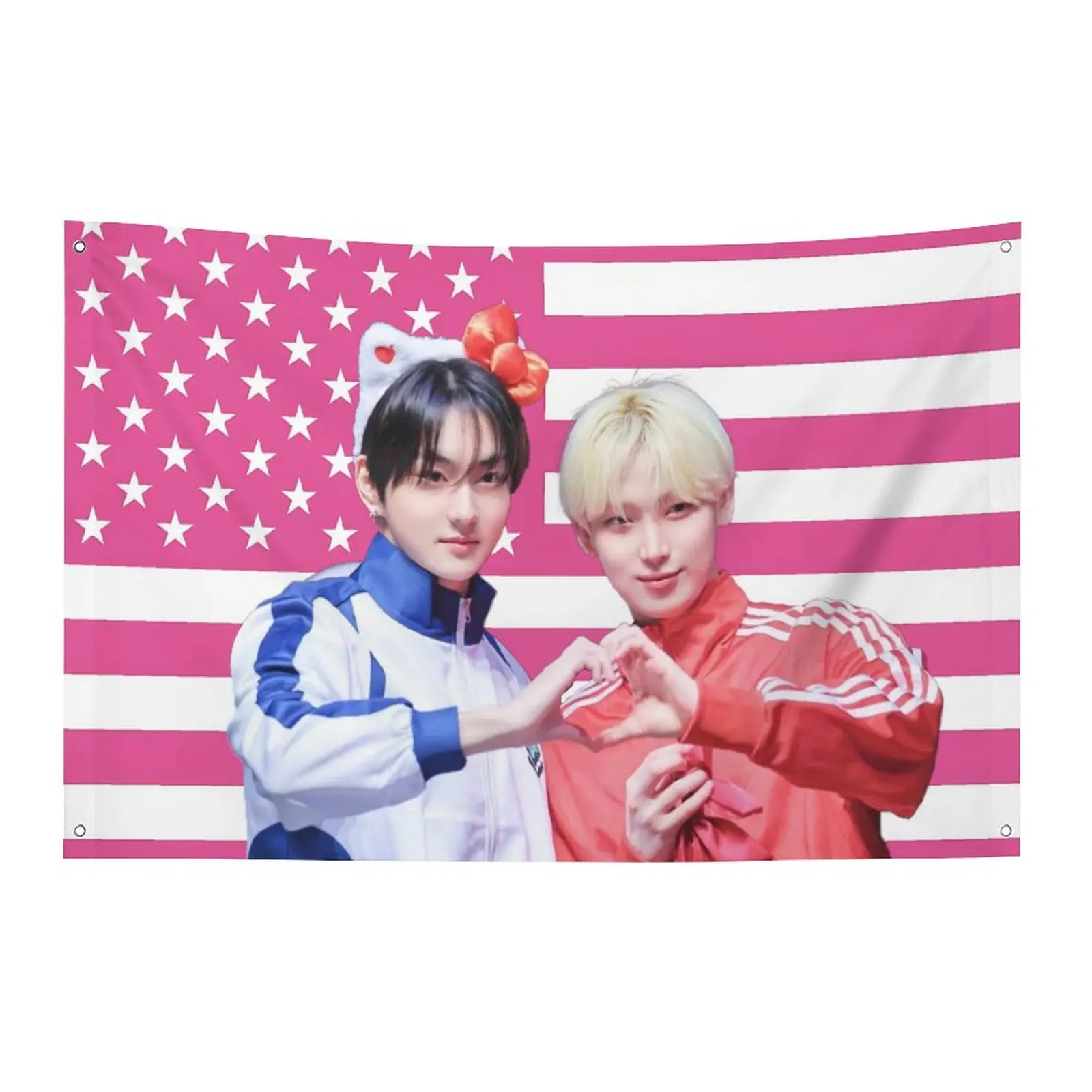 3x5FT Kpop Two Young Men Funny Flags for Bedrooms Personalized Items Custom Flag on the Wall Room Decor Y2k Outdoor Decors Home