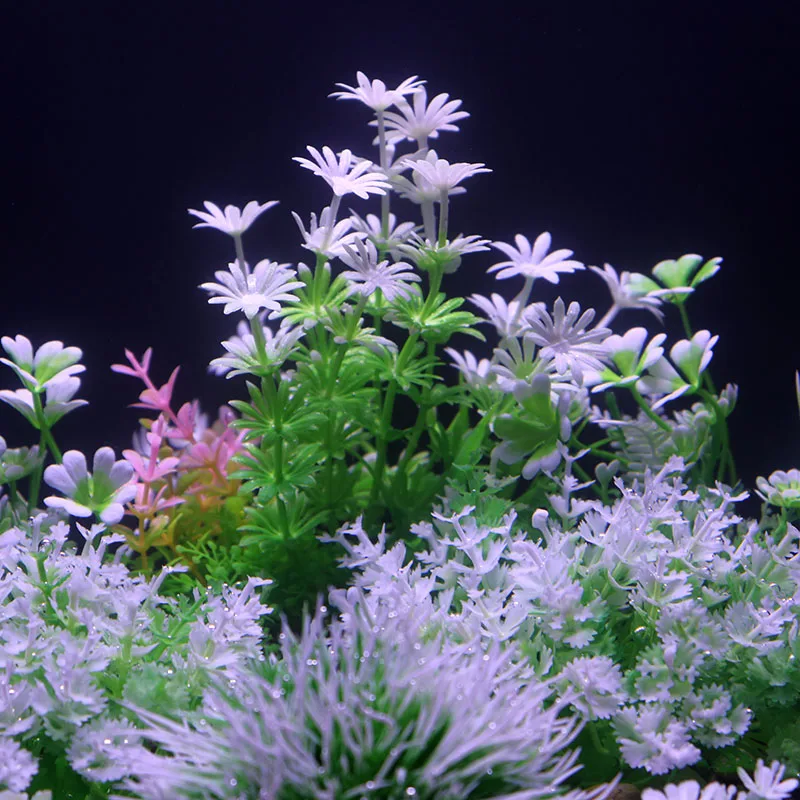 Aquarium Plants Ornaments Plastic Simulation Artificial Water White Yellow Brown Red Grass Fish Tank Decoration Accessories