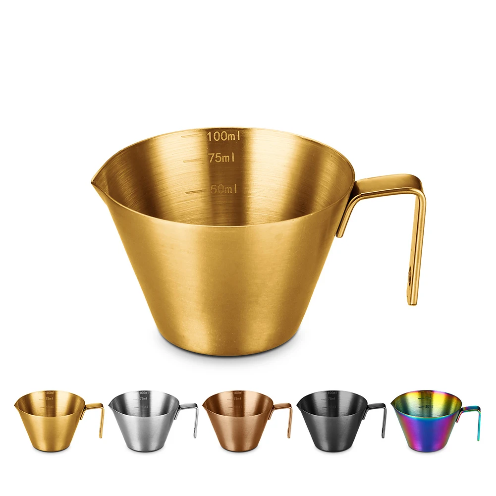 

100ML Coffee Measuring Cup Espresso Brewing Cup Premium Stainless Steel Espresso Measuring Cup with Scale Mini for Accurate