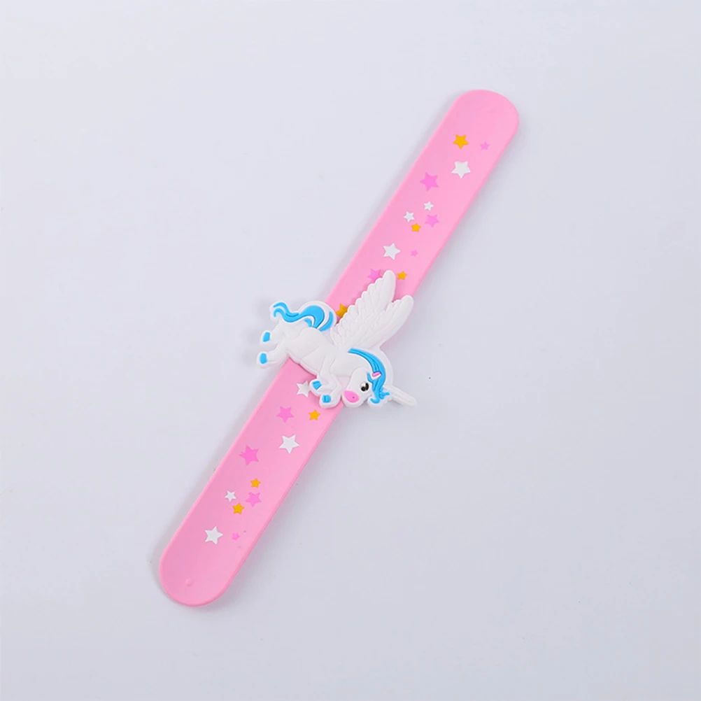 

6 Pcs Unicorn Snap Ring Boys and Girls Wristbands Slap Bracelets Fashionable Party Good Gift for Kids Toy