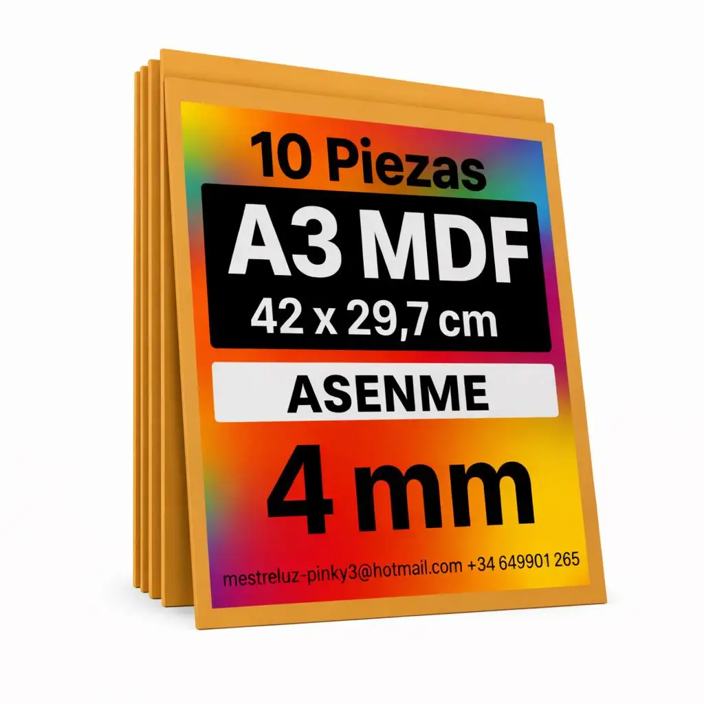 ASENME 10 unidades lámina de madera MDF tamaño A3