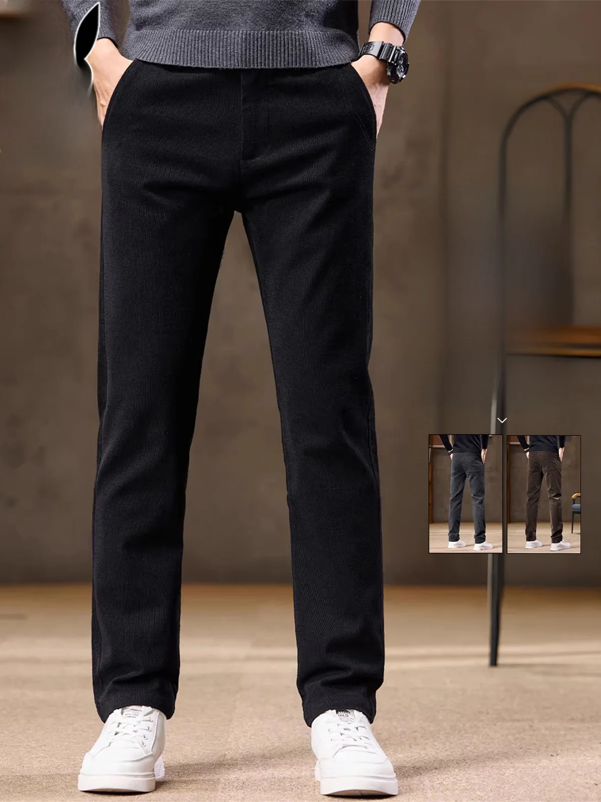 

Мужские повседневные брюки: весенние, свободные, прямого кроя, модные, универсальные, длинные, со средней посадкой, на молнии, с карманами, немнущиеся