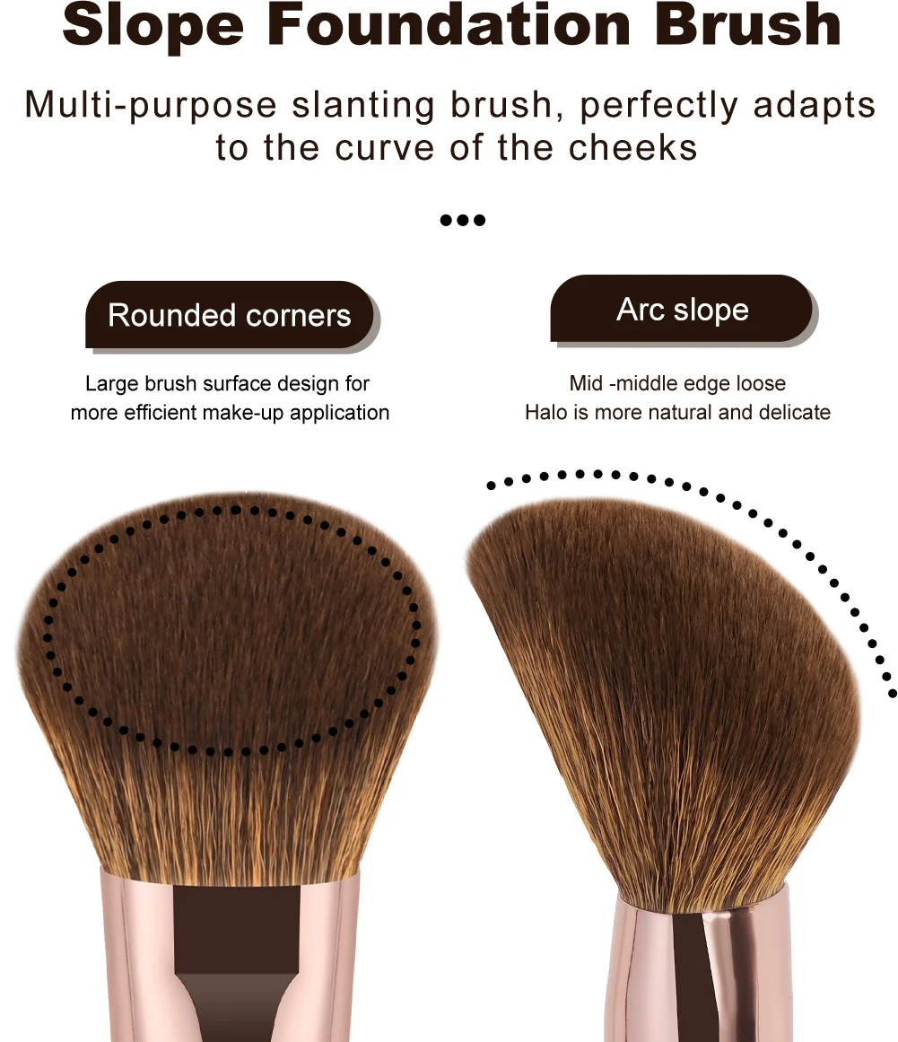 MAANGE 4 szt. Zestaw pędzli do twarzy i oczu, ultra miękkie włosie, pędzle do podkładu, korektora, różu, konturowania i cieni do powiek dla bezwadnego makijażu