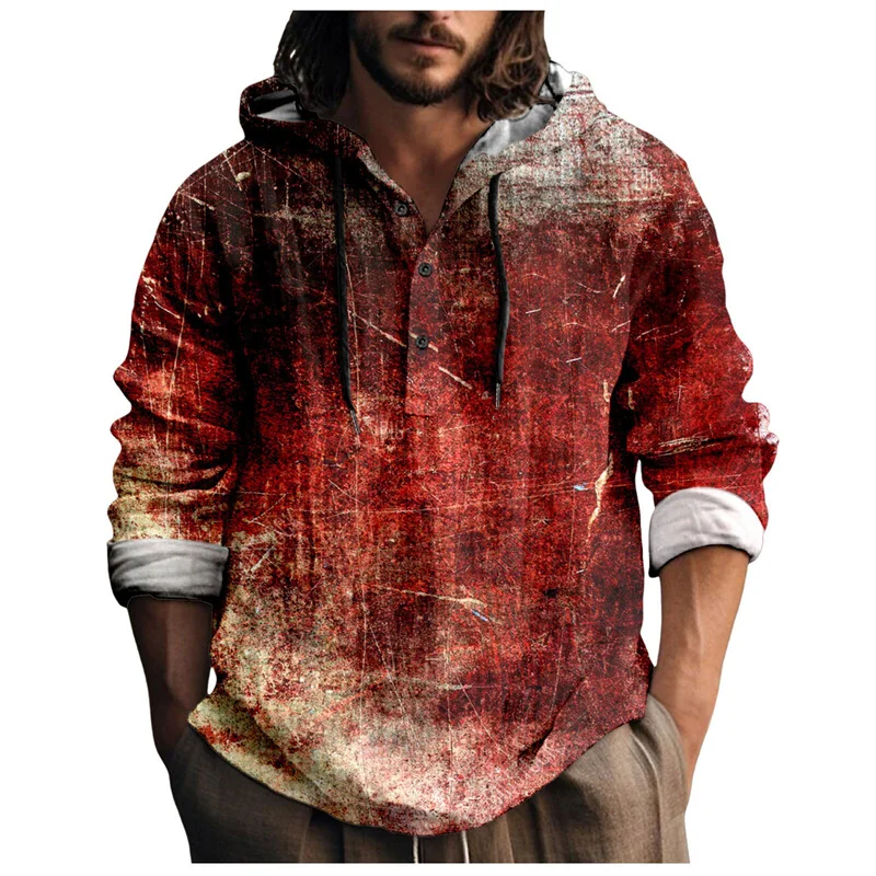 2024 new I AM FINE art graffiti red hooded shirt foreign trade new hot selling hoodie tops men\'s fashion pullover