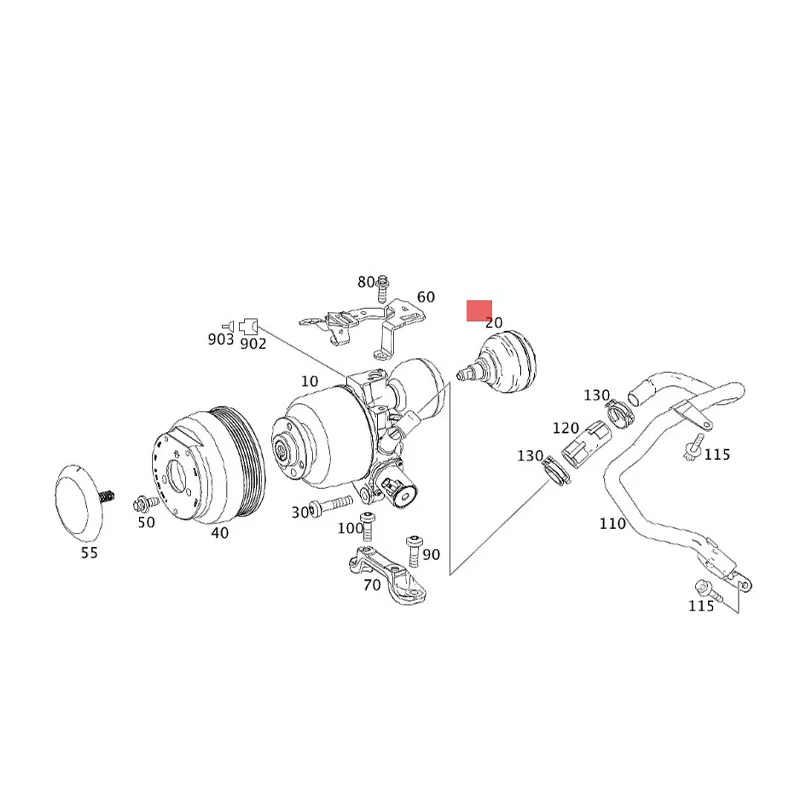 A0004660010 Genuine Power Steering Pump Pulsation Damper For Mercedes Benz W221 W216 W230 W222 A0004660310 A0004660400