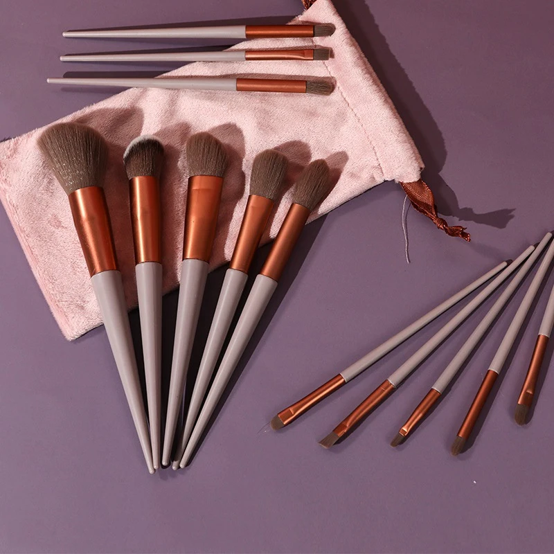 13PCS Makeup Brushes Set Eye Shadow Foundation Female Cosmetic Brush Eyeshadow Blush Beauty Soft Make Up Tools Bag