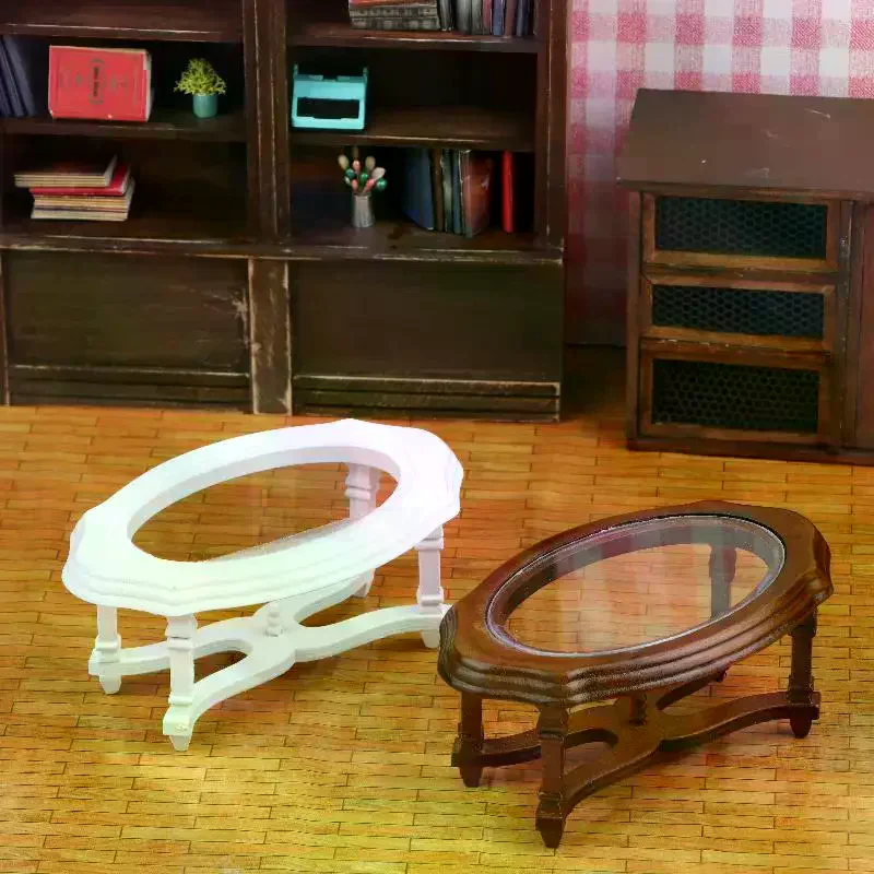 1/12 دمية محاكاة طاولة القهوة نموذج دمية غرفة المعيشة زخرفة الأثاث المشهد الصغير البناء الدعائم