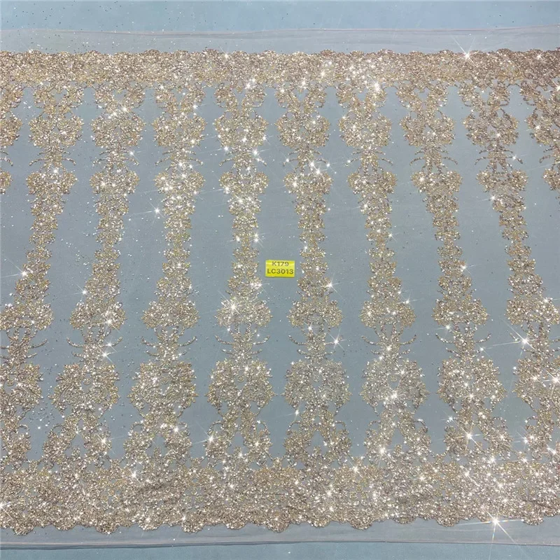 

3 ярда K179 ткань для свадебного платья с рисунком и сетчатым кружевом золотого спрея 150 см