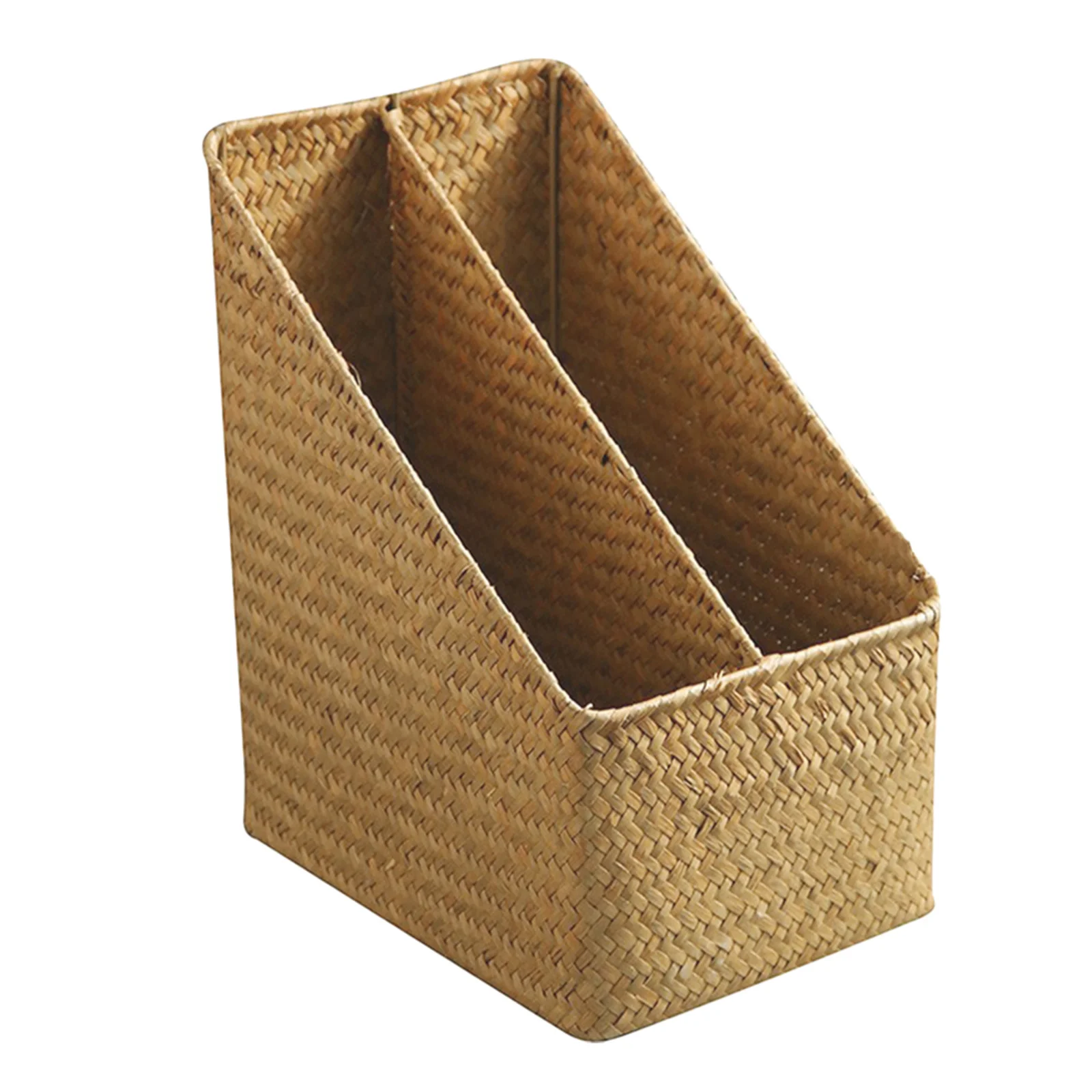 

Тканый органайзер для документов, соломенная корзина для хранения, винтажная светло-коричневая ручная работа, офисные коробки для файлов, книжная полка, настольные аксессуары
