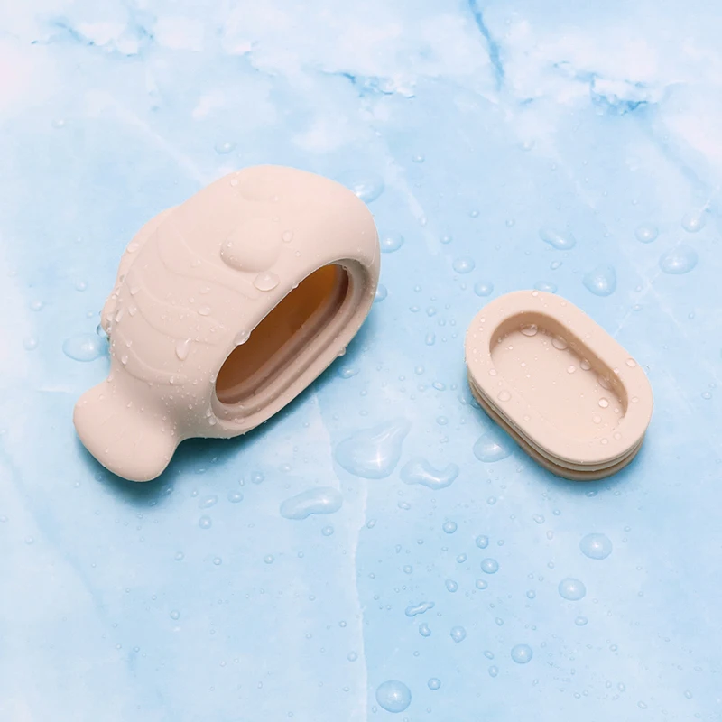 Baby Silicone Fish Bath Toy Soft Teething Water Play Toy for Infant Toddler, BPA Free Bathtub Shower Toy for Baby Bath Time
