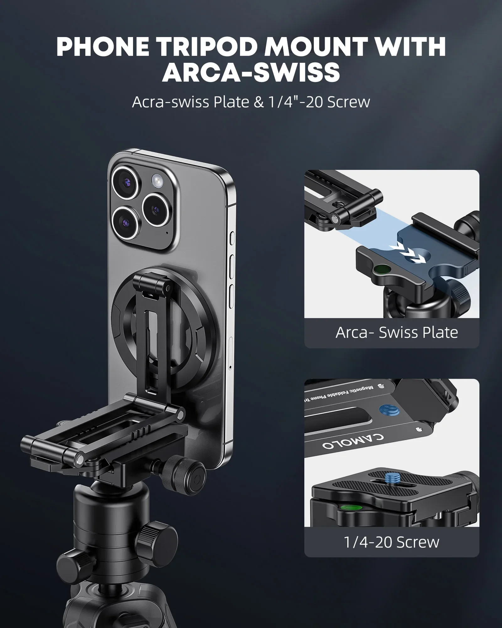 Trípode magnético para teléfono, soporte plegable de bolsillo Magsafe para teléfono, trípode magnético para teléfono de escritorio para iPhone 16 15 14 13 12 HUAWEI Xiaomi