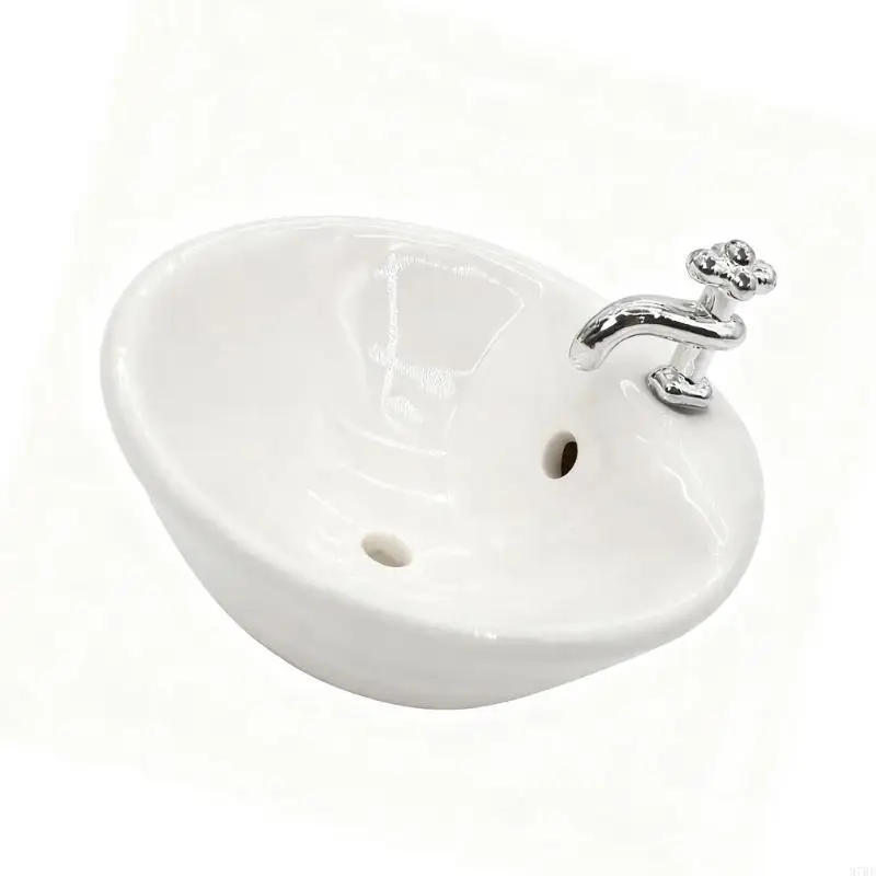 97BE Bathroom Fixture 1:12 Scale Miniature Sink For Interactive Play And Room Design