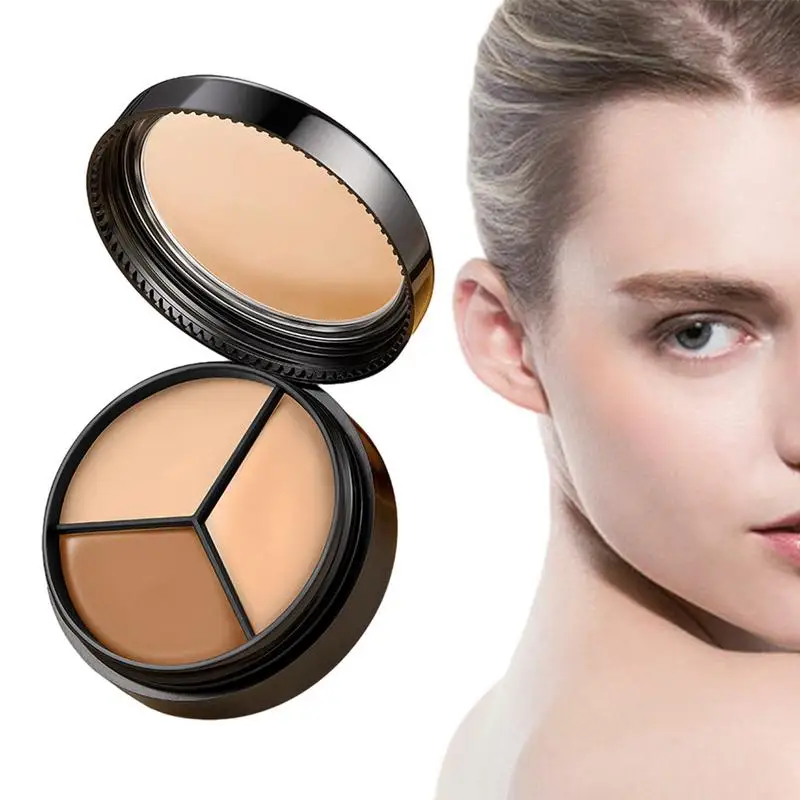 3 Kleuren Contour Concealer Palet Volledige Dekking Acne Spot Donkere Kringen Concealer Crème Make-Up Cosmetica Crème Foundation