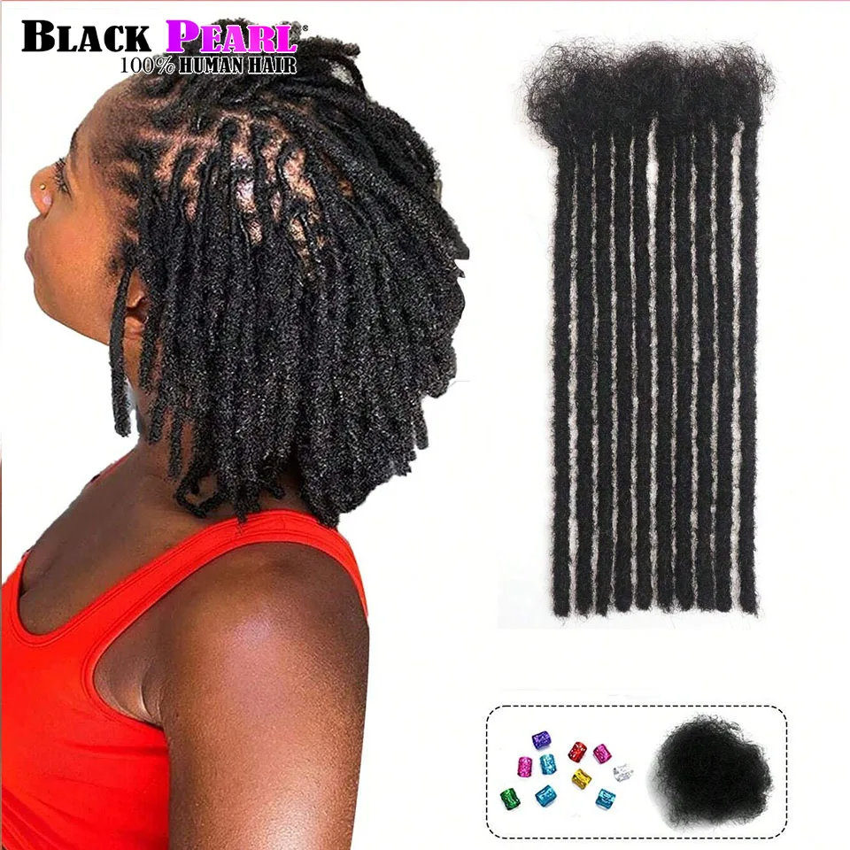 20/40/60 Stands0.6 cm Thickness Options 8-14 Inch 100% Real Colored Human Hair Dreadlock Extensions for Man/Women