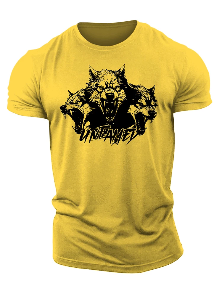 New 3D Printing Untamed Wolf Pack - Gym T-Shirt High Quality Cotton Casual Men\'s Short Sleeves Top Muscle Man Tough Guy T-Shirt