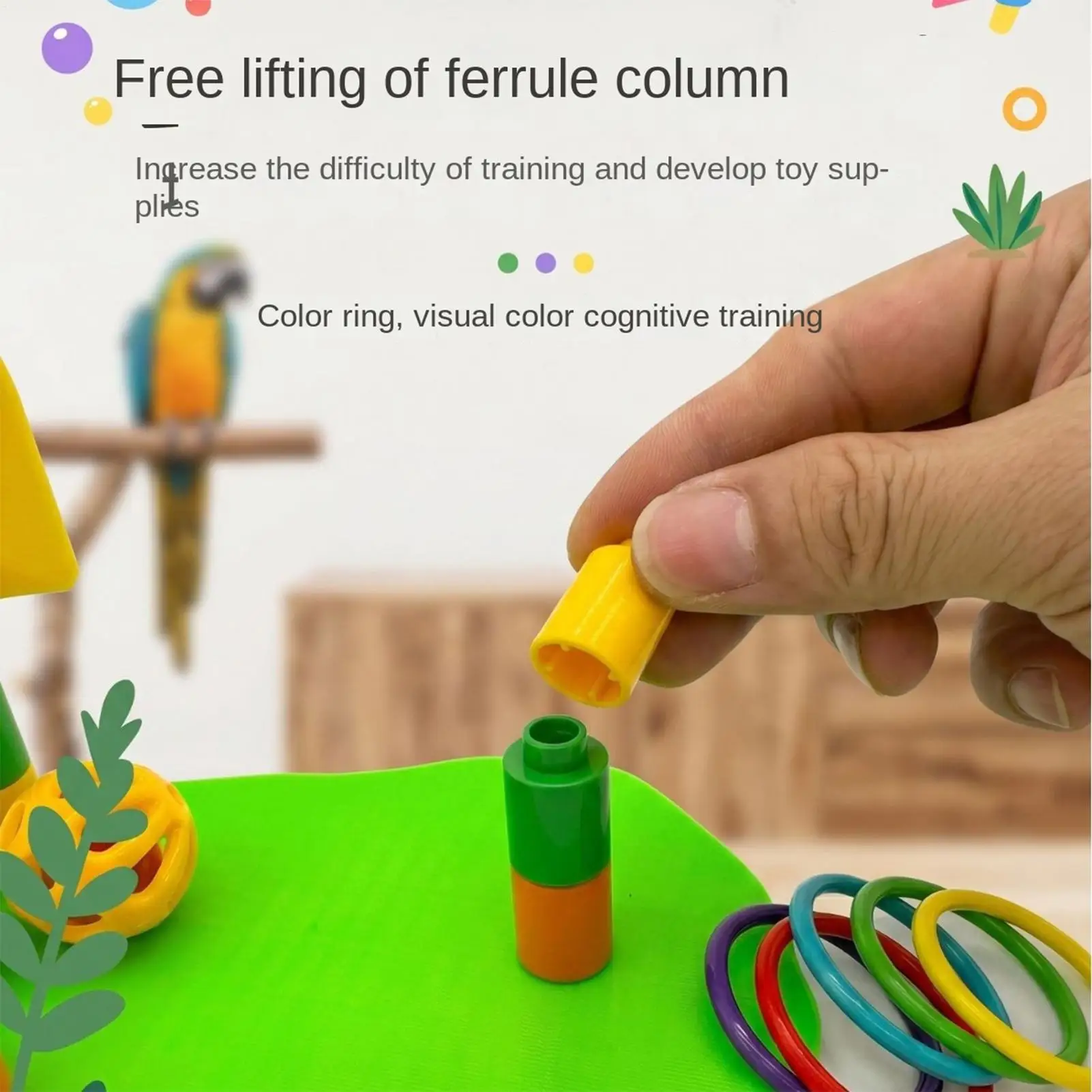 Bird Toys For Parakeets Interactive Chew Enrichment Pet Supplies Basketball Rack Parrot Bird Puzzle Toys For African Grey Conure view 5