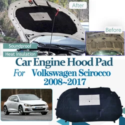 for Volkswagen VW Scirocco Accessories 2008~2017 Car Engine Hood Sound Sound Insulation Pad Flame Retardant Mats Car Accessories