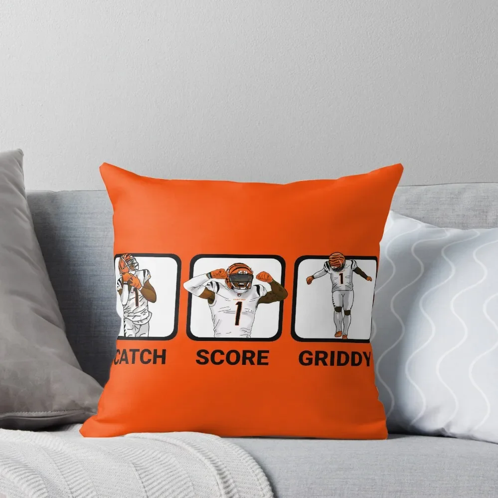 

Catch. Score. Griddy. Repeat. Throw Pillow Decorative Sofa Cushions Throw Pillow Covers Cushions