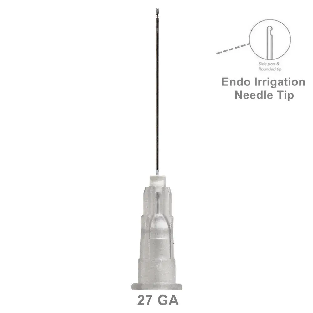 100 unidades/pacote diâmetro lateral 0.3/0.4/0.5mm da agulha da irrigação do canal dental da raiz da ponta 25g 27g 30g da agulha da irrigação endo dental