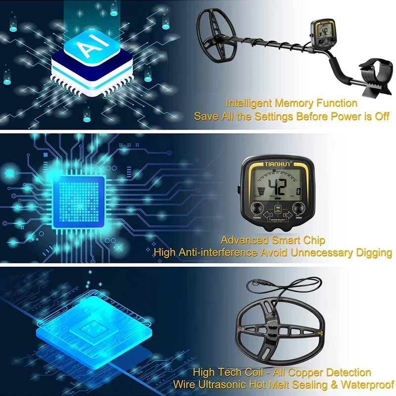 Hot Sell Professtional Underground Metal Detector Tianxun TX 850 Powerful yellow gold Detectors Treasure Hunter Pointer detector