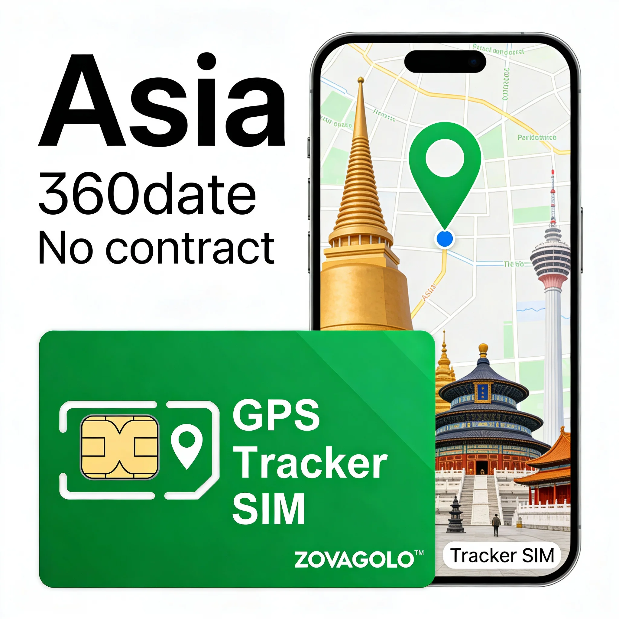 Carte SIM Asia 4G LTE M2M pour appareils GPS – 360 Mo/360 jours, montres intelligentes, colliers pour animaux de compagnie, talkies-walkies, IoT prêt sans contrat