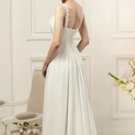 Vestido de Novia de gasa con tirantes finos, elegante, bohemio, Blanco/Marfil, 2022