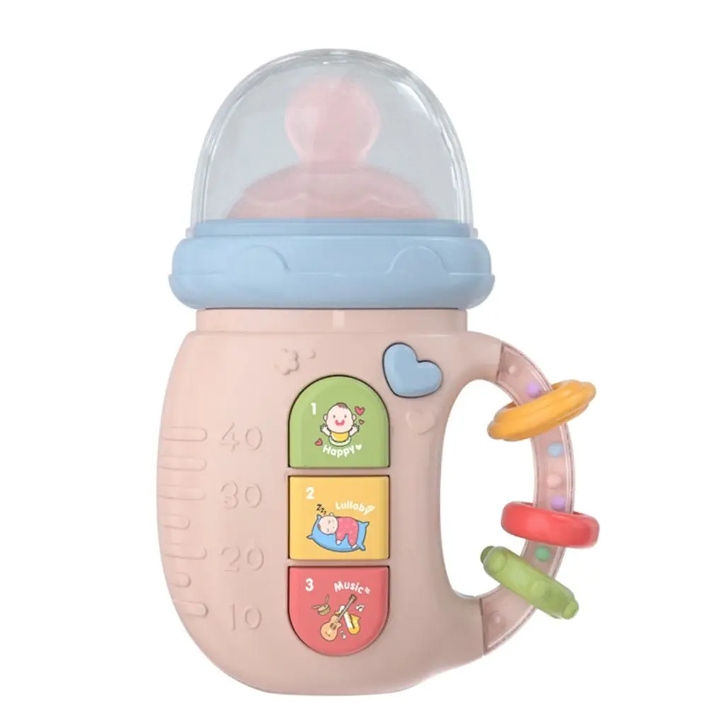 Newborn Baby Bottle Toy Soft Teether Rattles Mobile Toddler Toys Educational Soothing Vocal Music Musical Feeding Bottle Toy