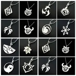 Genshin Impact Pendant Necklace Teen Cute Anime Cartoon Ghost Stainless Steel Necklace for Men Women Jewelry Accessories Gift