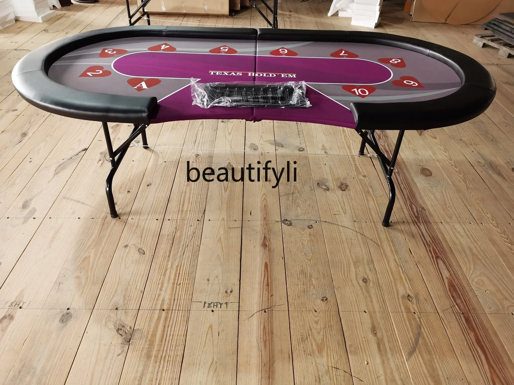 Texas Poker Table Oval 10-Person Table Customizable Size Color