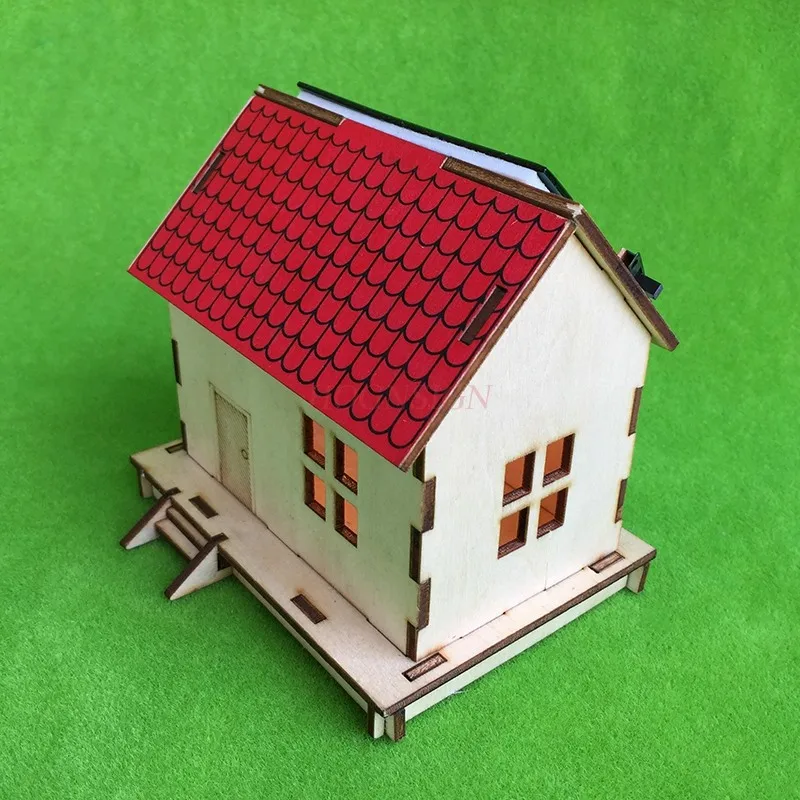 Solar Cabin Wooden Assembled Toys Building Model Physics Experiment Puzzle Puzzle Small Works Physics teaching instrument