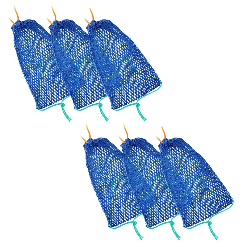 6Piece Crab Trap Bait Bag With Locker Outdoor Crab Snare Mesh Bait Traps Shrimp Net Fishing Accessories