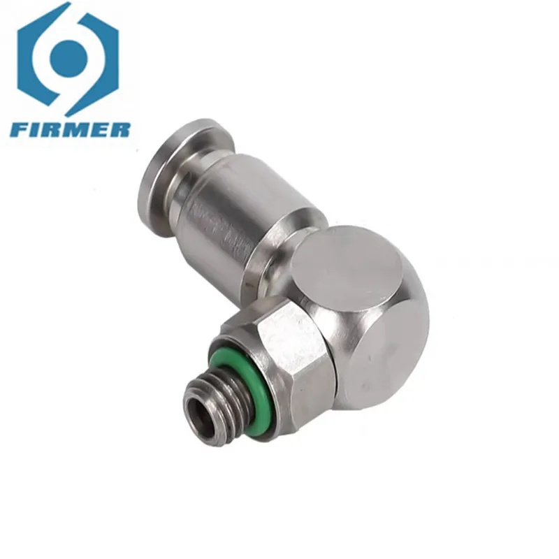 10 Pieces Pneumatic Stainless Steel Quick Release Miniature PL4-M5 Elbow 90 ° Fitting With Strong Seal High Pressure Resistance