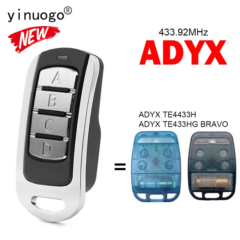 ADYX TE4433H TE433HG BRAVO Garage Door Remote Control 433.92MHz Garage Door Opener Receiver Fixed Code