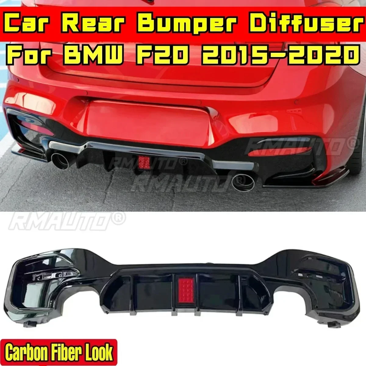 For BMW F20 2015-2020 Car Accessories BMW F20 Car Rear Bumper Lip Splitter Carbon Fiber Look athletic Style Splitter Body Kit