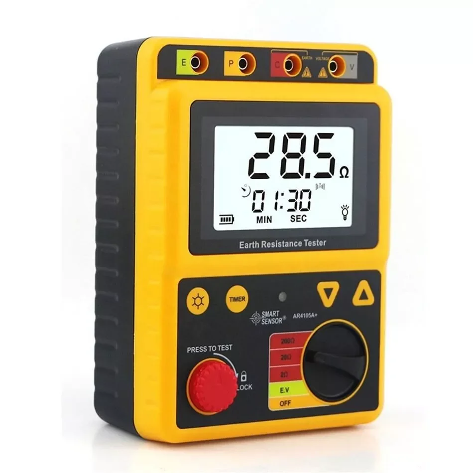 Earth Resistance Tester Digital Resistance Tester Earth Ground Resistance Tester Voltage  0 ~ 200VExternal power supply  9V DC