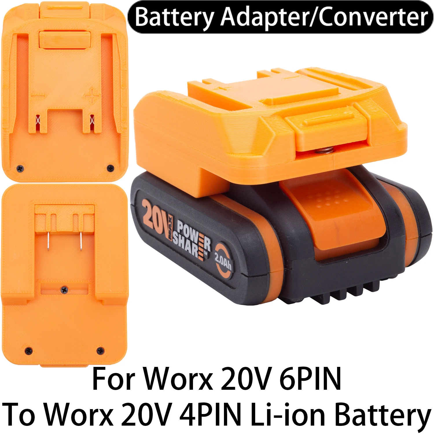 

Adapter Converter For Worx 20V 6PIN Li-ion Tool To For Worx 20V 4PIN Li-ion Battery Adapter Converter Power Tool Accessory